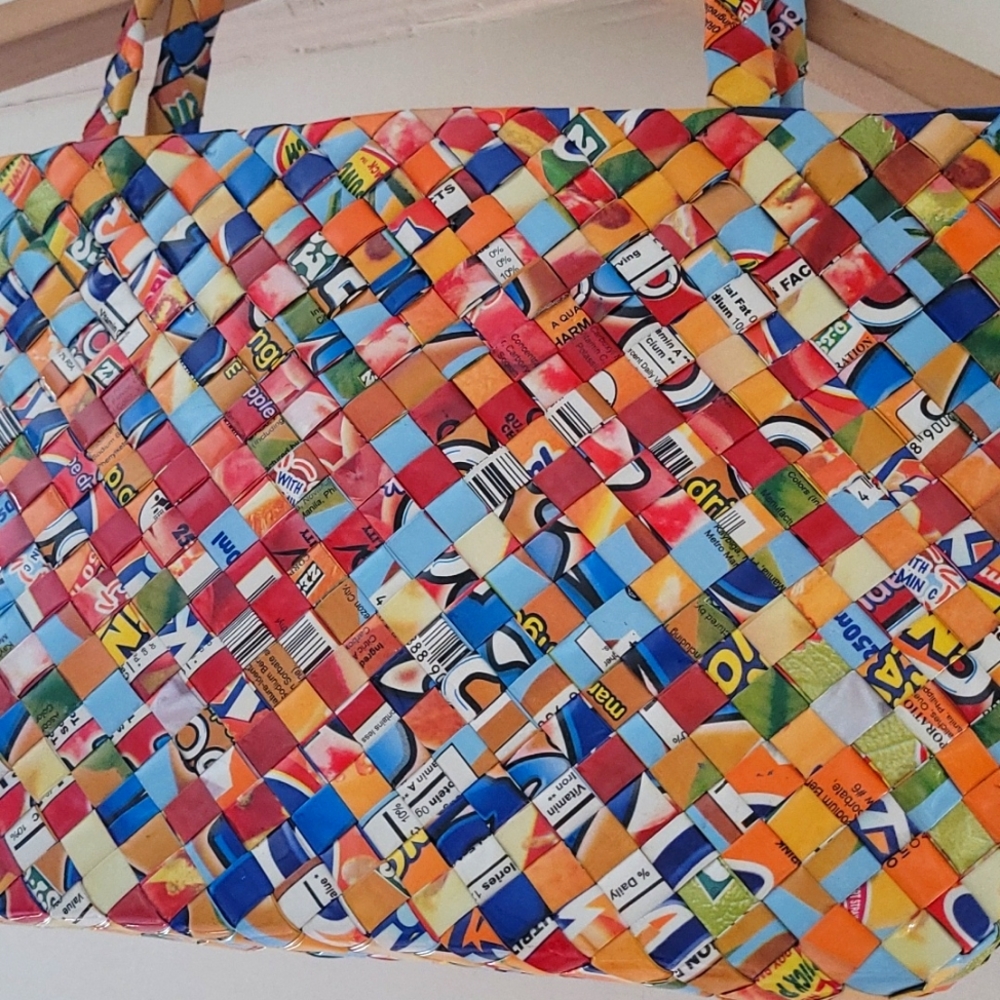 Basket Woven Recycled Label Purse